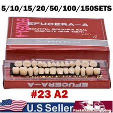 Dental Acrylic Resin Denture Shade #23 A2 Upper Lower Full Set False Teeth HOT