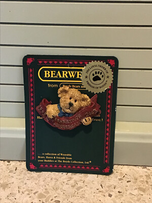 Boyds Bears Bearware Collection Pin/Brooch, Bearstone 10th Anniversary 1993-2003