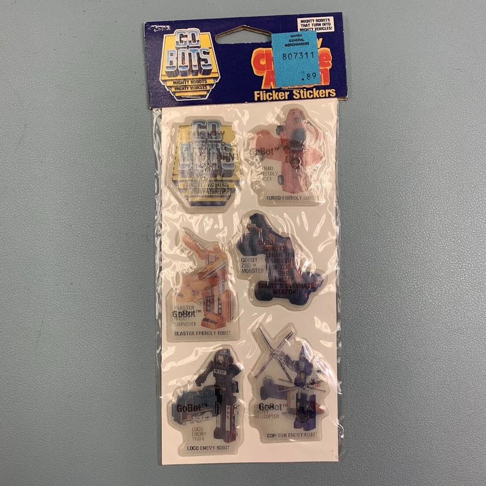 Paquete de 3 pegatinas parpadeantes Tonka GO BOTS 1984 vintage selladas Foto 2 de 4
