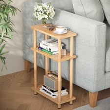 APICIZON Narrow Side Table 3 Tier End Table Living Room 40x18x61.5cm Wooden New