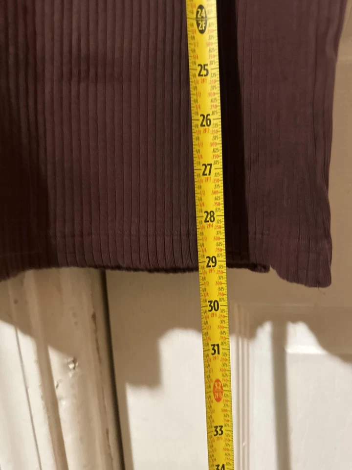 Falda vaquera Calvin Klein para mujer XL marrón acanalada midi dobladillo elástico abertura Foto 3 de 4