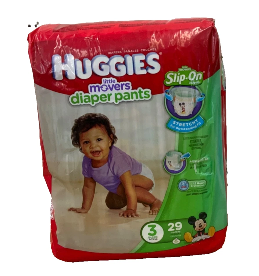 Vintage 2010 Huggies Little Movers Slip-On Diapers Size 3 - 26 Diapers