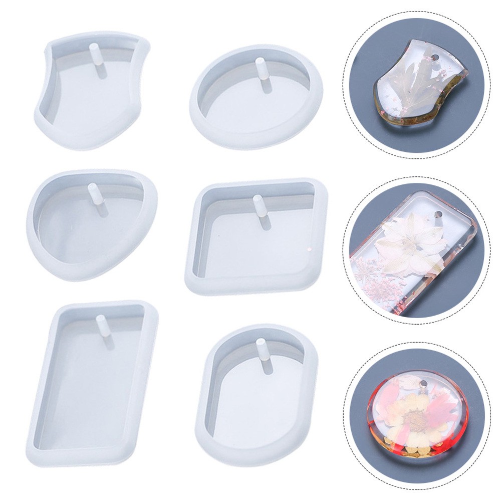 6-Piece Heart Keychain Mold for Resin Jewelry Making