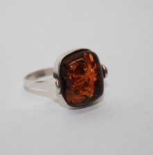 Designer Sterling Silver Baltic Amber Ring Size: 6.5 115GRA 