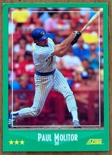 ungraded Paul Molitor #340 1988 Score baseball card
