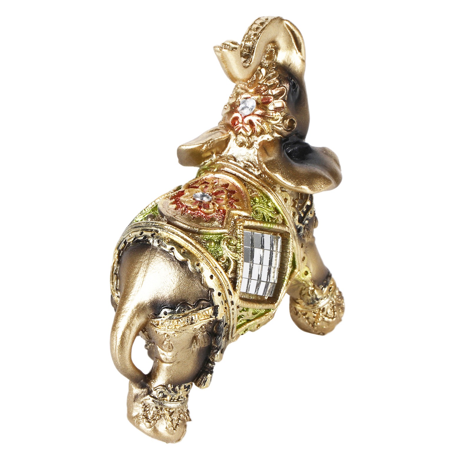 (S)Lucky Feng Shui Green Elephant Statue Sculpture Wealth Figurine Gift Home BL