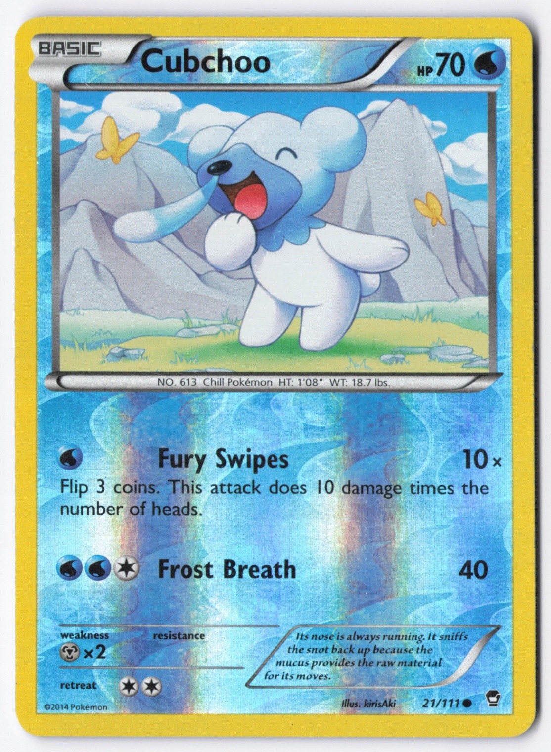 Cubchoo Reverse Holo Common XY - Furious Fists 21/111 LP