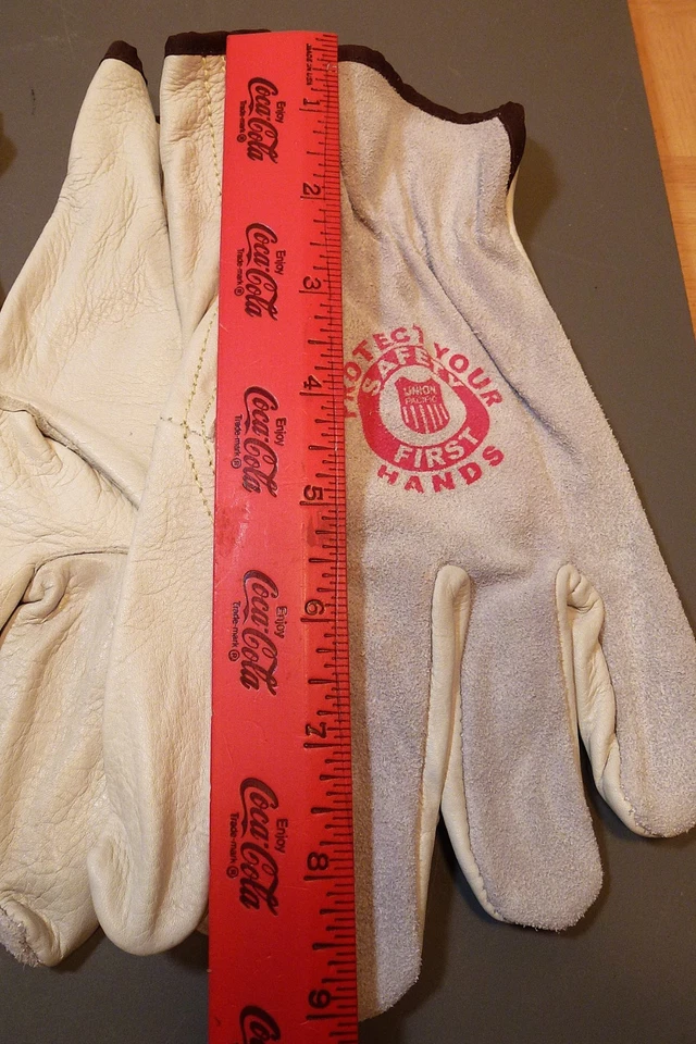 一对全新未使用 UNION 太平洋铁路皮革手套,尺寸 Med/LG — 第 3/4 张图片