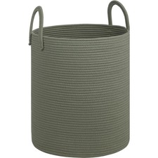 Laundry Basket,18x18X22 Cotton Rope Storage Basket with Handles,Kids Girl Bab...