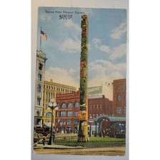 TOTEM POLE, PIONEER SQUARE, SEATTLE - WORLD'S PANAMA PACIFIC EXPO - POSTCARD