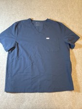 FIGS "Chisec" Men's Navy Blue 3 Pocket Scrub Top TM3000 Technical Collection XXL