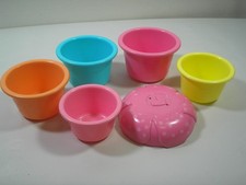 Vintage 2012 Geoffrey Toys R Us Mushroom Stacking/Nesting Cups Bath/Pool Toy