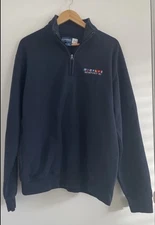 Gear For Sports Big Cotton Quarter Zip Sweatshirt Blue Newport RI Size X-Large