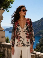 Roberto Cavalli Seiden Tunika Designer Bluse ...