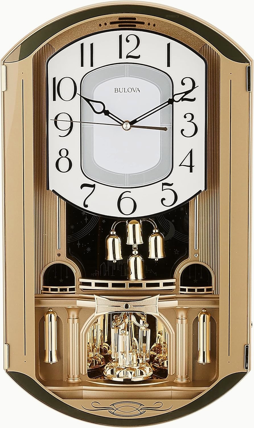 Bulova Golden Music Strike & Chime Wall Clock Gold