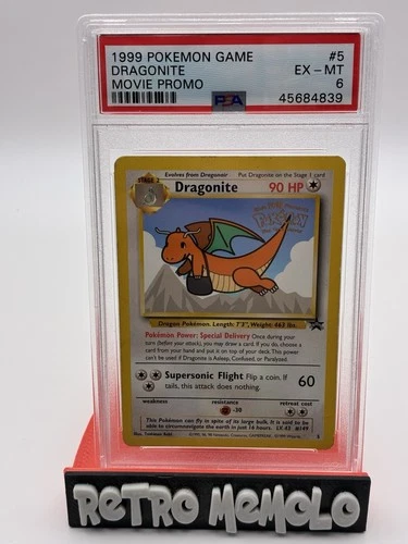 PSA 6 - Dragonite #5 - 1999 Pokemon Kids WB The First Movie Stamp Promo WOTC