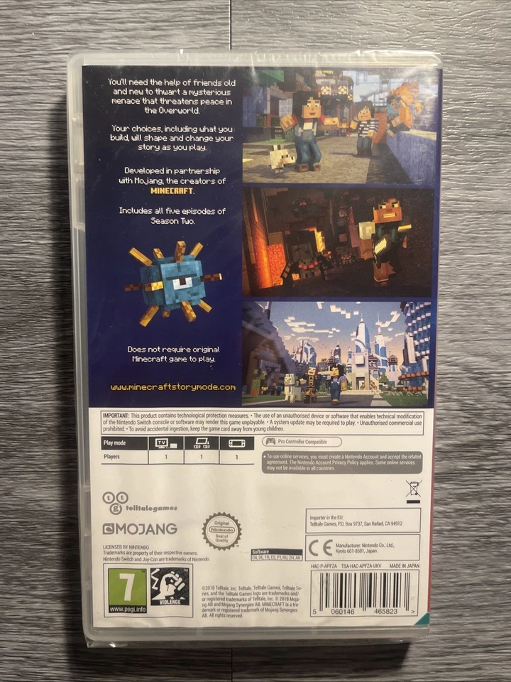 Minecraft Season Two Story Mode Cartridge & Box Nintendo Switch BRAND NEW SEALED - Image 2 of 2