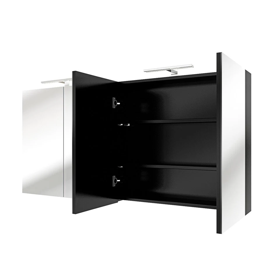 Spiegelschrank Badspiegel Badezimmer Spiegel City 160cm Esche schwarz - Bild 3 von 4