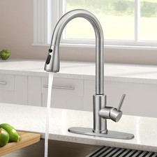 Bolden Modern Single Handle High-Arc Pull Down Kitchen Faucet with Spot-Free Sta