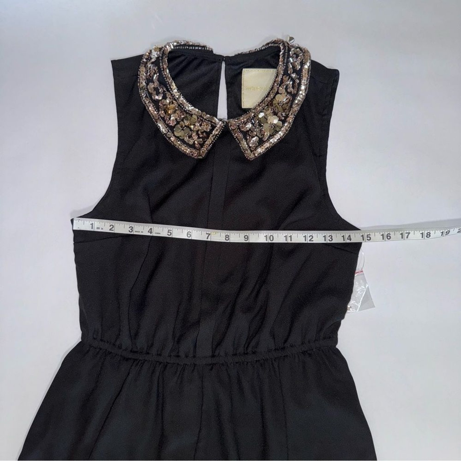 ModCloth Small Black Sequin Collar Sleeveless Min… - image 5