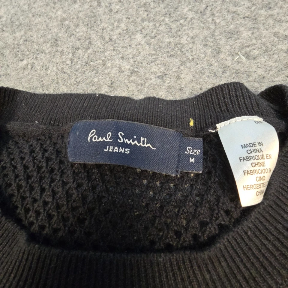 Paul Smith Jumper Mens MEDIUM black crew neck sweater Long Sleeve cotton Size M - image 3 of 4