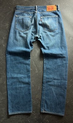 Levi's 501 Original Fit Jeans Herren Denim Hose Blau Waschung W34 L32 Vintage