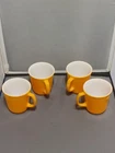 Vintage MCM Corning Ware Corelle Yellow Mustard Coffee Cup Mugs 4-Piece Set USA