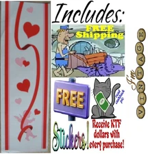 🆕mod of vintage Mrs Grossman's 1997 CUPID, RIBBON & HEARTS stickers +🆓gift🎁🥳