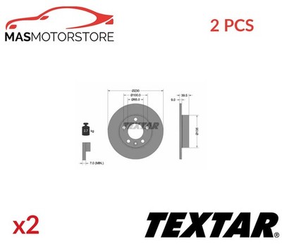 BREMSSCHEIBEN SATZ PAAR TEXTAR 92082503 2PCS A FÜR SKODA FABIA I,OCTAVIA I