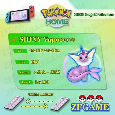  6IV SHINY Vaporeon + EVS  POKEMON HOME Champions Online delivery 