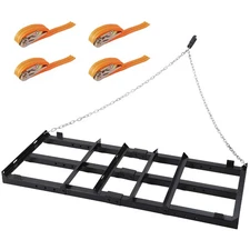 4FT Heavy Duty Drag Harrow, 46LB Steel Tow-Behind Leveling Rake for Lawn, Gravel