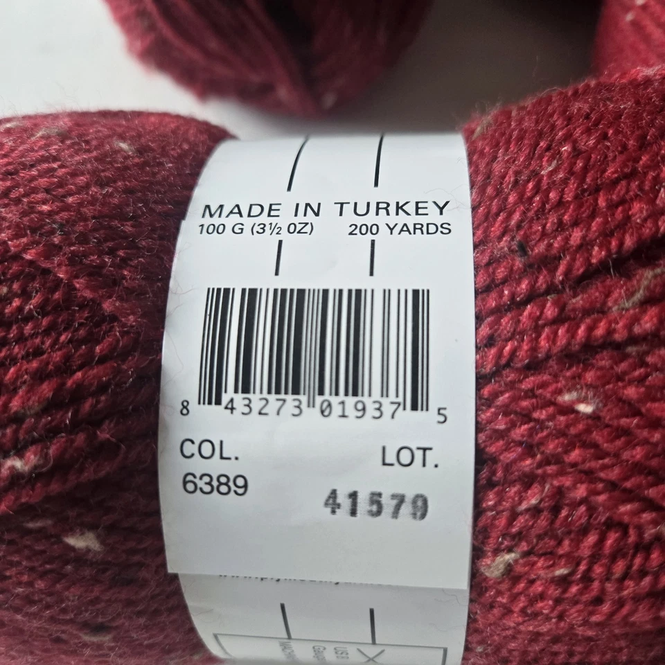 4 Plymouth Yarn Company Encore Tweed Color 6389 Pink 200 yds Acrylic Wool NEW - Image 4 of 4