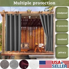 Outdoor Thermal Insulated Grommet Blackout Curtains Waterproof Window Drapes