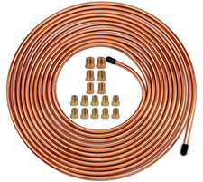 Kit Tuber a de Freno 3/16" 25 ft Cobre con 16 Racores para Auto y Cami n. Nuevo