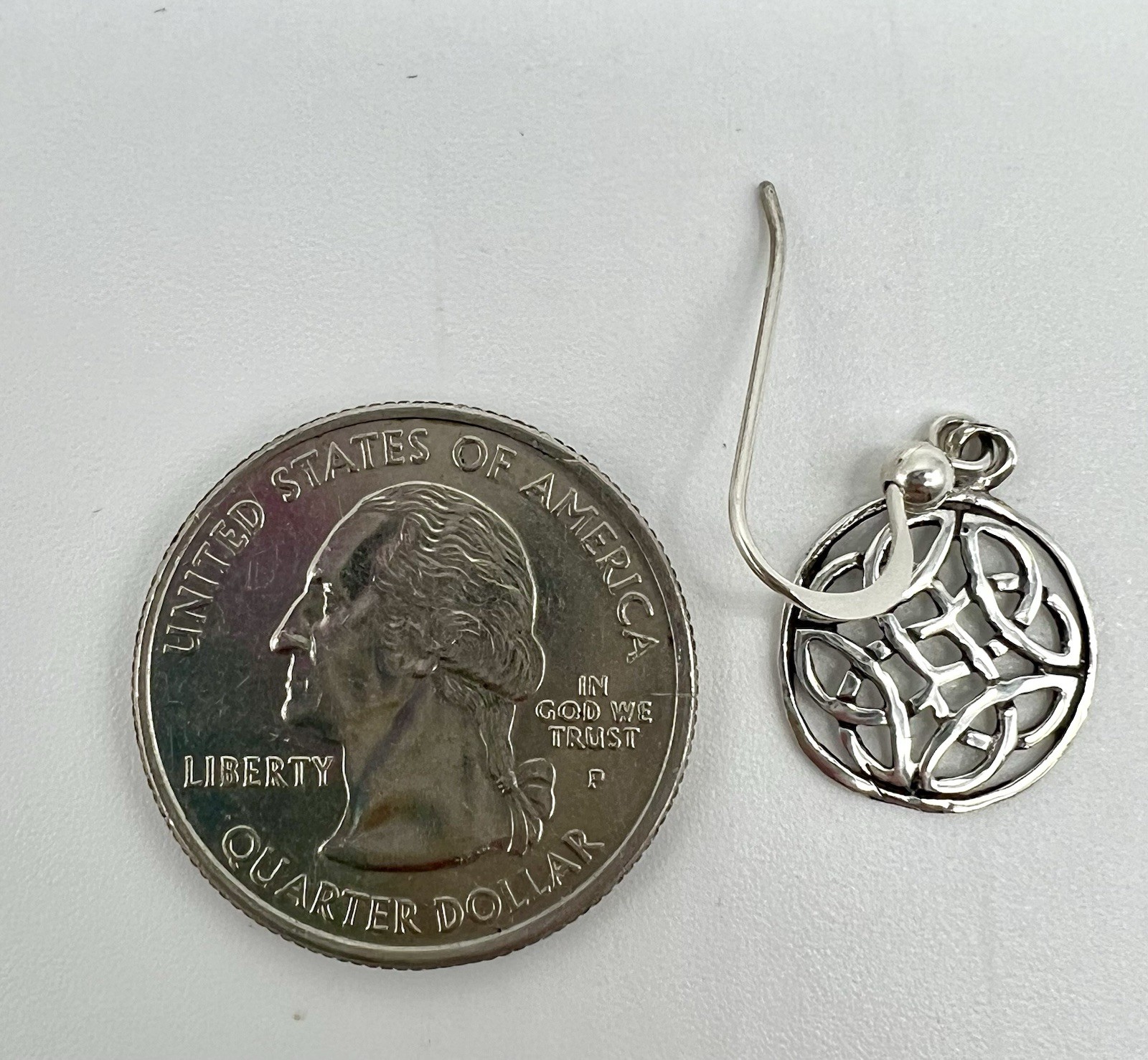 Sterling Silver Round Celtic Dangle Earrings     … - image 6