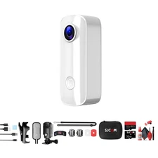 SJCAM C100 Plus Action Camera (White) Bundle