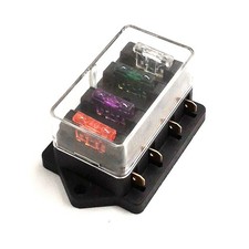 Securely Mountable 4 Way Blade Fuse Holder Box for Marine Kit Car Boat 12V 24V