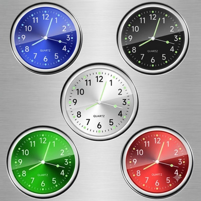 Car Dashboard Clock Mini Tiny Analog Clock Watch for Vehicle Stick On Clock USA