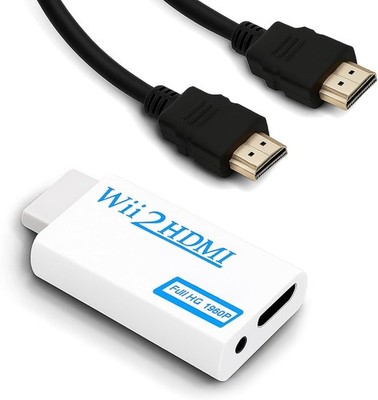 Wii zu HDMI Adapter Konverter + 1,5m HDMI Kabel 1080p 720p Video Audio Ausgang...