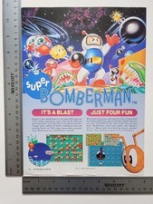 Super Bomberman Vintage Original Print Ad / Poster Game Gift Art
