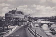 12005 Cartolina Roma (RM) Castel S. Angelo e Tevere annullo 1958