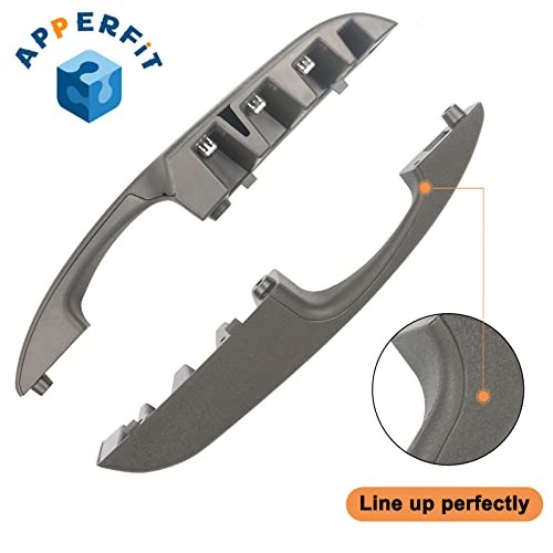  Interior Door Pull Handle (Pair) Compatible with 2003-2018 Chevy Gray/Pewter
