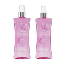 2 Body Fantasies COTTON CANDY Fragrance Perfume Mist Body Spray 8oz Each RARE