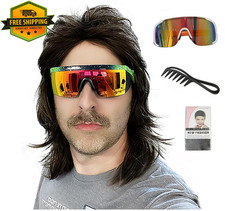 Men'S Mullet Wig 80S Costume Accessory Cosplay Halloween Black