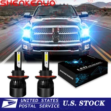 For Dodge Ram 1500 2006-2012 Blue LED Headlight Bulbs Kit H13 9008 High&Low Beam