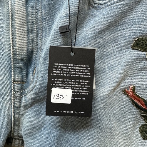 Sanctuary Slim Boyfriend Embroidered Butterfly Baggy Denim Jeans Size 27 NEW - Picture 4 of 10