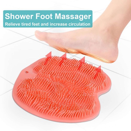 Non-Slip Shower Foot Massager Scrubber Mat Feet Washer Back Body Bath Brush Pad - Picture 10 of 14