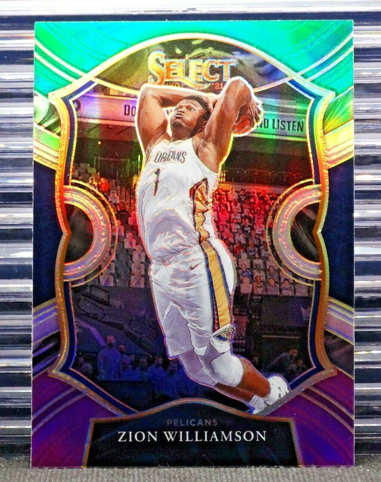 Zion Williamson 2020-21 Select Concourse #1 Green White Purple Prizm 2nd Year