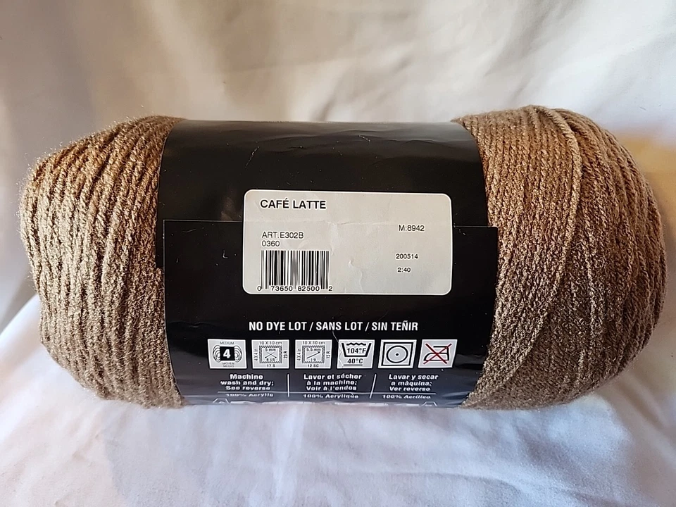 Hilo Red Heart Café Latte Red Heart Jumbo Super Saver 4 capas, 100 acrílico - 14 oz Foto 4 de 4