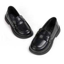 Girls Dress Shoes Patent Leather Loafer Thick Non-Slip Shoe Toddler/Little Kid 